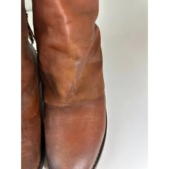 Free People Distressed Wayland Brown Leather Bead Stud Lace-Up Boho Bootie 37 6 - Picture 5 of 16